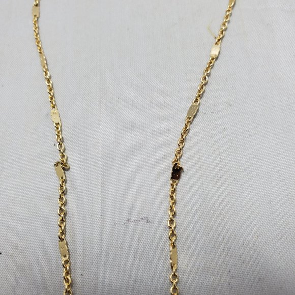 Charming Charlie 2 necklace set - clear quartz gold chain & gray velvet neck - Picture 4 of 7